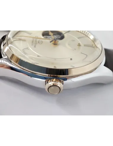reloj automático hombre Orient Star RE-AT0201G Semi Skeleton dial champagne 40.4mm correa de cuero 50h Reserva de Marcha