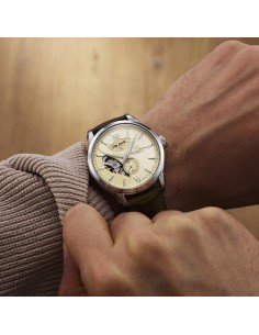 automático hombre Orient Star Contemporary Layered Skeleton RK-AV0B10G JDM Textile Series Champagne 41mm 2