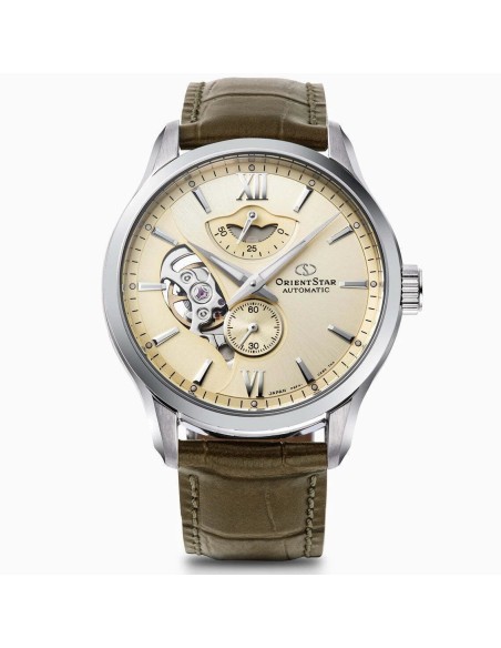 automático hombre Orient Star Contemporary Layered Skeleton RK-AV0B10G JDM Textile Series Champagne 41mm