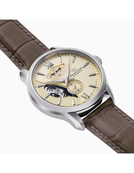 automático hombre Orient Star Contemporary Layered Skeleton RK-AV0B10G JDM Textile Series Champagne 41mm