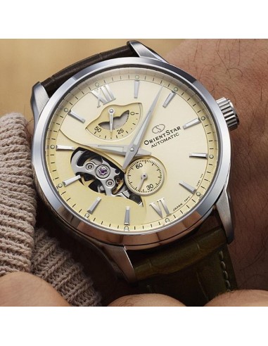 automático hombre Orient Star Contemporary Layered Skeleton RK-AV0B10G JDM Textile Series Champagne 41mm
