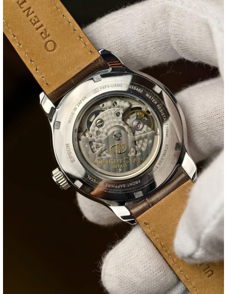 automático hombre Orient Star Contemporary Layered Skeleton RK-AV0B10G JDM Textile Series Champagne 41mm