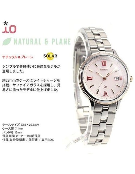 solar mujer ORIENT IO RN-WG0006P 27.6mm 50m WR cristal de zafiro