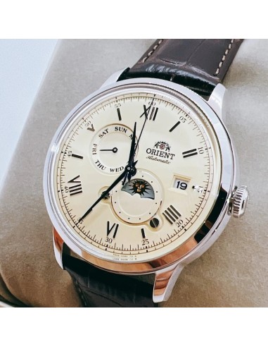 automático hombre Orient Bambino “Suna no Hi to Tsuki” (砂の日と月”Sand Sun & Moon” RN-AK0803Y  JDM