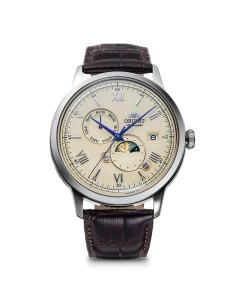 automático hombre Orient Bambino “Suna no Hi to Tsuki” (砂の日と月”Sand Sun & Moon” RN-AK0803Y  JDM