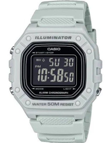 Reloj CASIO digital unisex W-218h-8av correa resina 50m water resist - alarma - luz