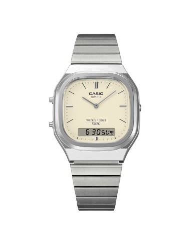 reloj digital analógico unisex Casio Edgy AQ-240E-7A2 40.9 × 35.8 × 8.1 mm correa de acero ajustable