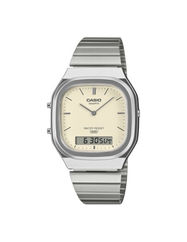 reloj digital analógico unisex Casio Edgy AQ-240E-7A2 40.9 × 35.8 × 8.1 mm correa de acero ajustable