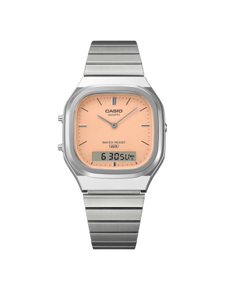 reloj digital analógico unisex Casio Edgy AQ-240E-4A 40.9 × 35.8 × 8.1 mm correa de acero ajustable