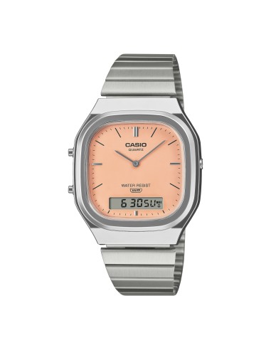 reloj digital analógico unisex Casio Edgy AQ-240E-4A 40.9 × 35.8 × 8.1 mm correa de acero ajustable