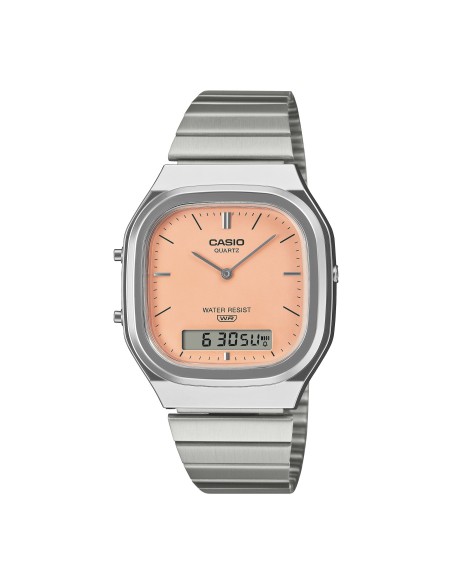 reloj digital analógico unisex Casio Edgy AQ-240E-4A 40.9 × 35.8 × 8.1 mm correa de acero ajustable
