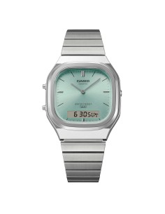 reloj digital analógico unisex Casio Edgy AQ-240E-2A 40.9 × 35.8 × 8.1 mm correa de acero ajustable