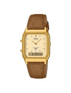 reloj analógico digital unisex Casio Edgy AQ-230EGL-9A 38.8 × 29.8 × 8.1 mm correa de cuero alarma diaria Hora Mundial 2